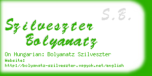 szilveszter bolyanatz business card